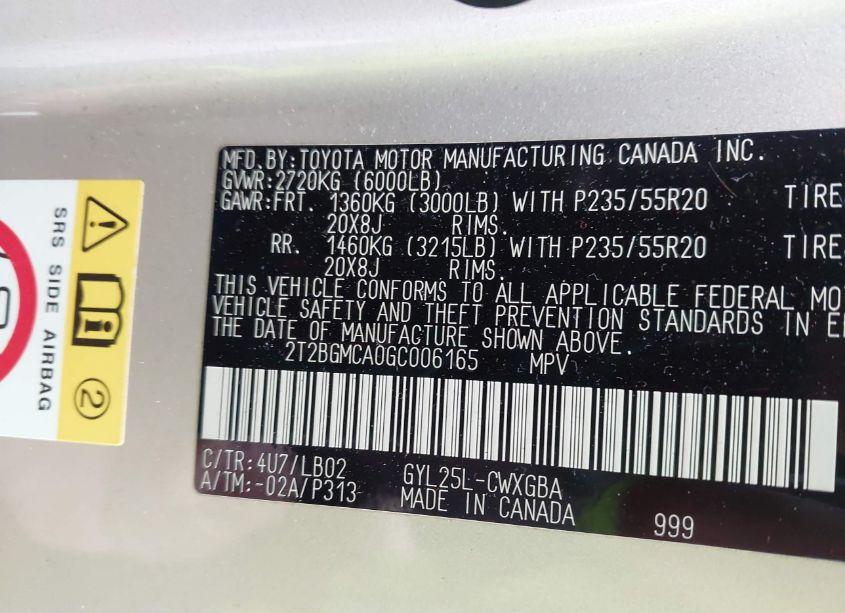 Photo 9 of 2016 Lexus Rx 450H (VIN 2T2BGMCA0GC006165)