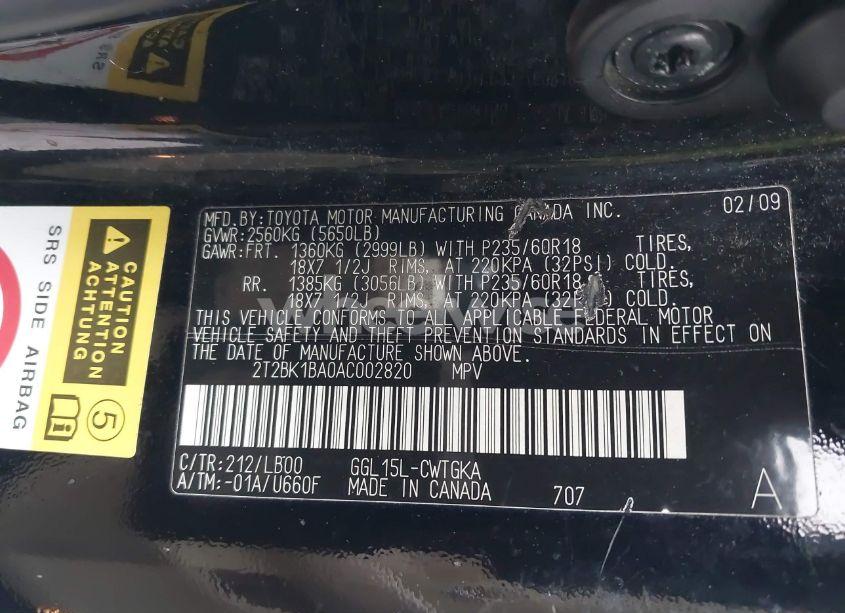 Photo 9 of 2010 Lexus Rx 350 (VIN 2T2BK1BA0AC002820)