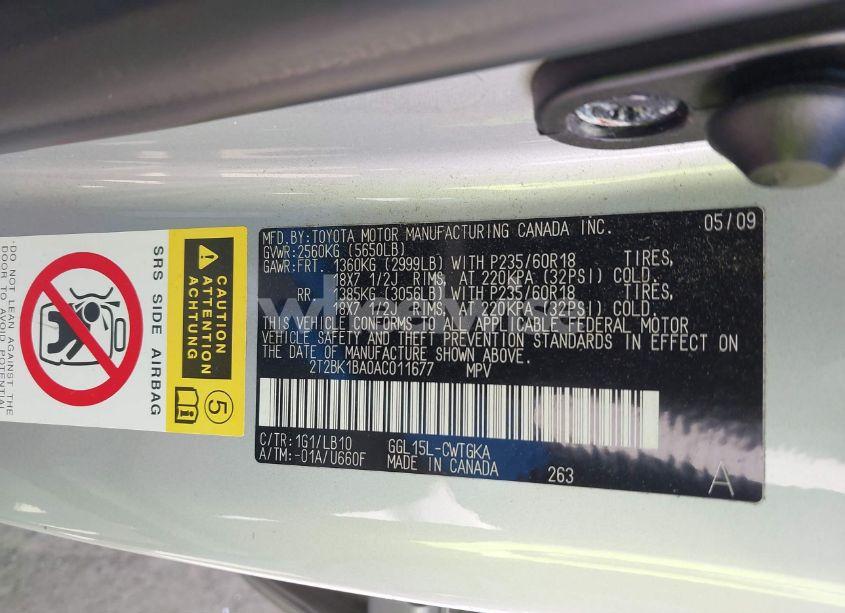 Photo 9 of 2010 Lexus Rx 350 (VIN 2T2BK1BA0AC011677)