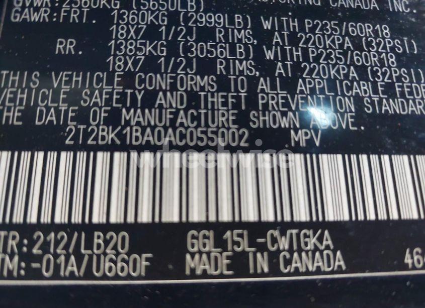 Photo 9 of 2010 Lexus Rx 350 (VIN 2T2BK1BA0AC055002)