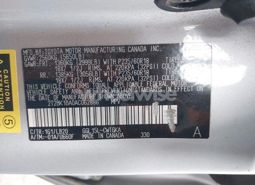 Photo 9 of 2010 Lexus Rx 350 BASE (A6) (VIN 2T2BK1BA0AC062886)