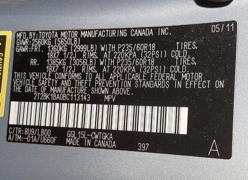Photo 9 of 2011 Lexus Rx 350 (VIN 2T2BK1BA0BC113143)