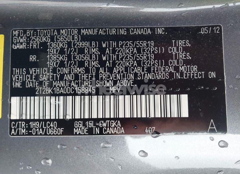 Photo 9 of 2013 Lexus Rx 350 (VIN 2T2BK1BA0DC158845)