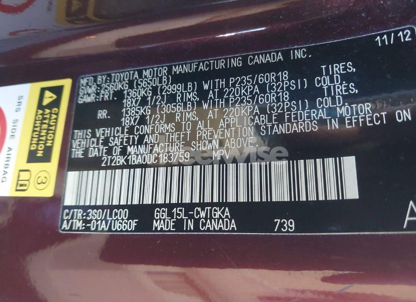 Photo 9 of 2013 Lexus Rx 350 (VIN 2T2BK1BA0DC183759)