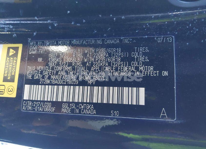 Photo 9 of 2013 Lexus Rx 350 (VIN 2T2BK1BA0DC218039)