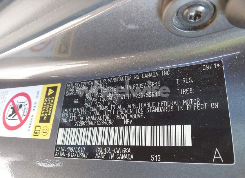 Photo 9 of 2015 Lexus Rx 350 (VIN 2T2BK1BA0FC284688)