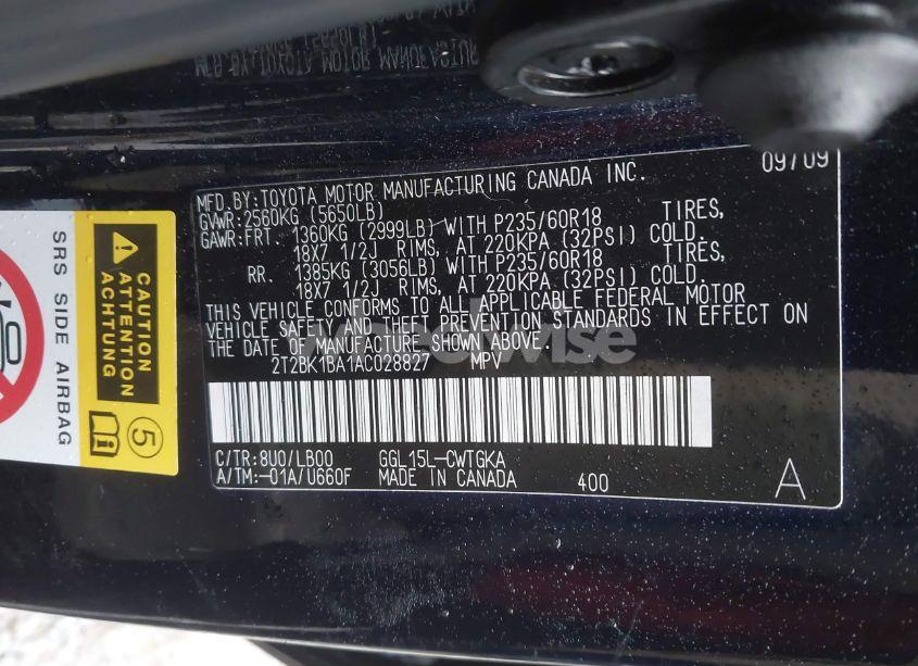 Photo 9 of 2010 Lexus Rx 350 (VIN 2T2BK1BA1AC028827)