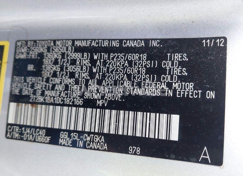 Photo 9 of 2013 Lexus Rx 350 (VIN 2T2BK1BA1DC182166)