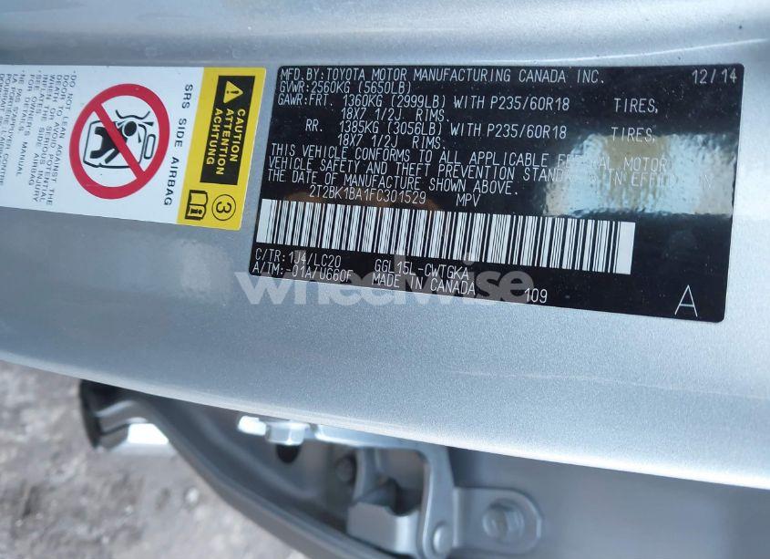 Photo 9 of 2015 Lexus Rx 350 (VIN 2T2BK1BA1FC301529)