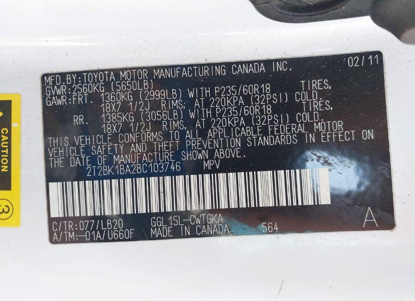 Photo 9 of 2011 Lexus Rx 350 (VIN 2T2BK1BA2BC103746)