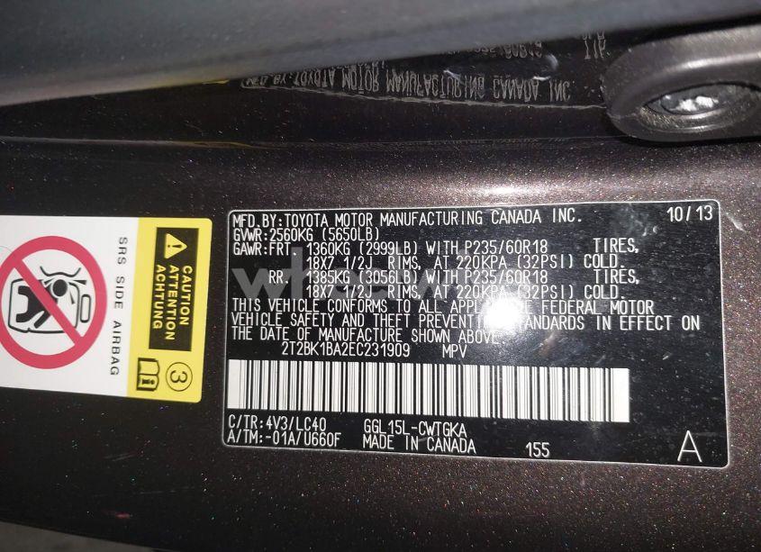 Photo 9 of 2014 Lexus Rx 350 (VIN 2T2BK1BA2EC231909)