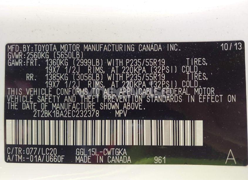 Photo 9 of 2014 Lexus Rx 350 BASE (A6) (VIN 2T2BK1BA2EC232378)