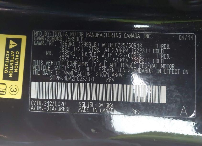 Photo 9 of 2015 Lexus Rx 350/BASE/F SPORT (VIN 2T2BK1BA2FC257976)