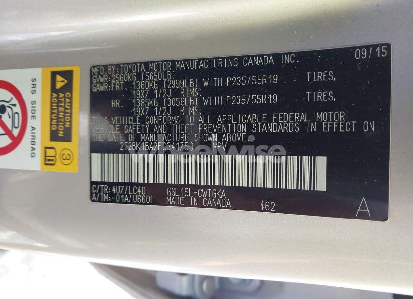 Photo 9 of 2015 Lexus Rx 350 (VIN 2T2BK1BA2FC341750)