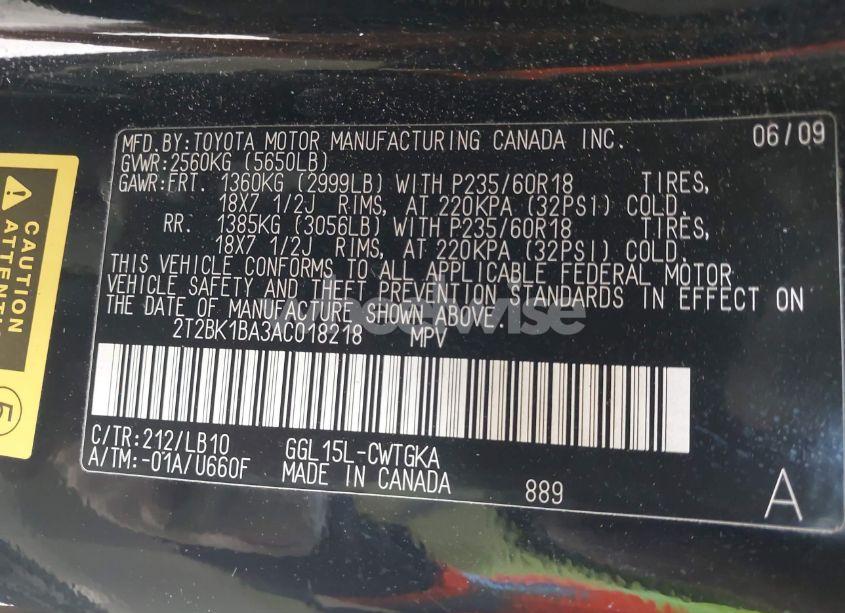 Photo 9 of 2010 Lexus Rx 350 (VIN 2T2BK1BA3AC018218)