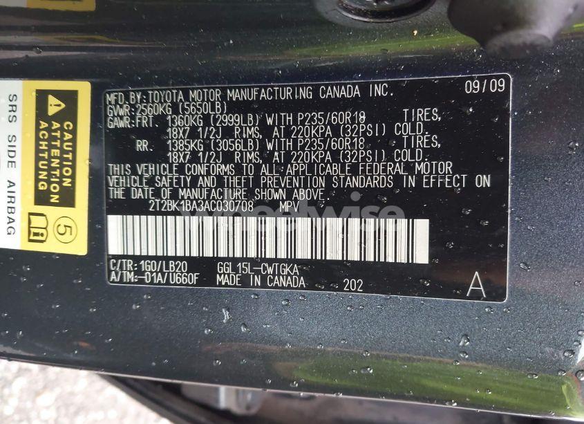 Photo 9 of 2010 Lexus Rx 350 (VIN 2T2BK1BA3AC030708)