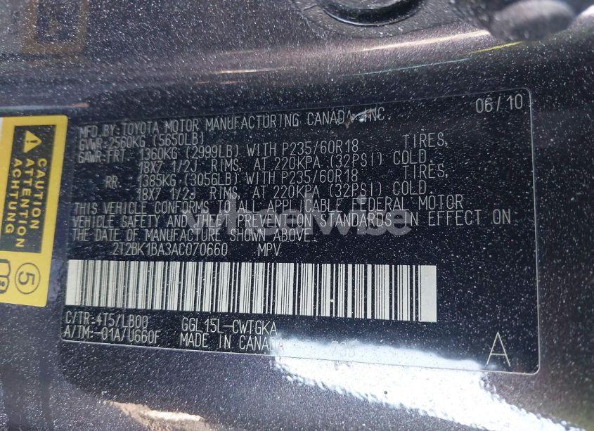 Photo 9 of 2010 Lexus Rx 350 BASE (A6) (VIN 2T2BK1BA3AC070660)