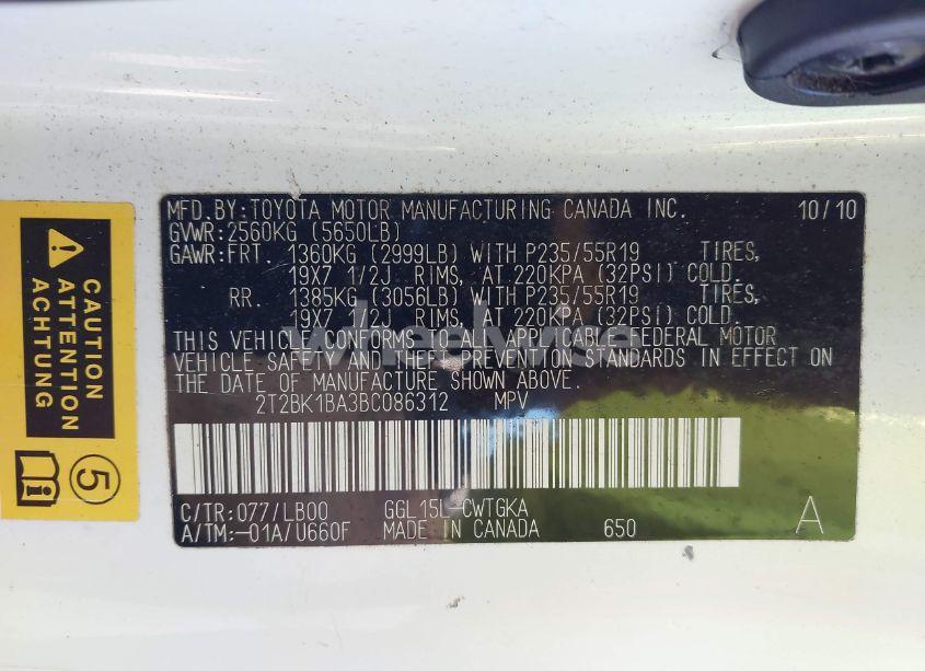 Photo 9 of 2011 Lexus Rx 350 (VIN 2T2BK1BA3BC086312)