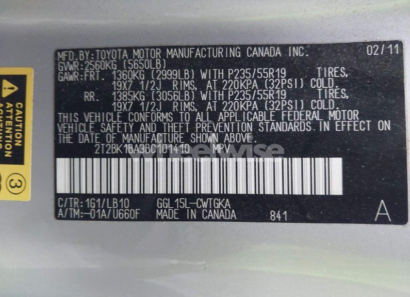 Photo 9 of 2011 Lexus Rx 350 (VIN 2T2BK1BA3BC101410)