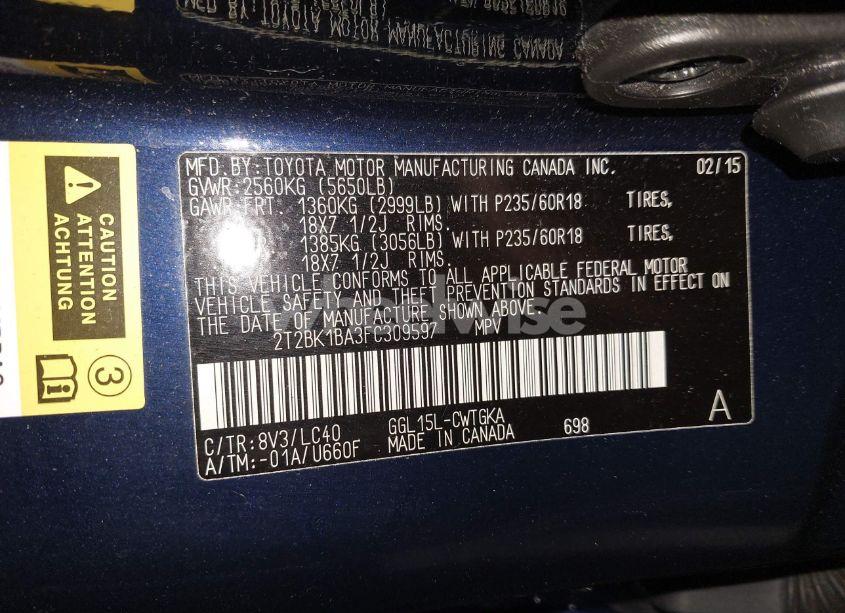 Photo 9 of 2015 Lexus Rx 350 (VIN 2T2BK1BA3FC309597)