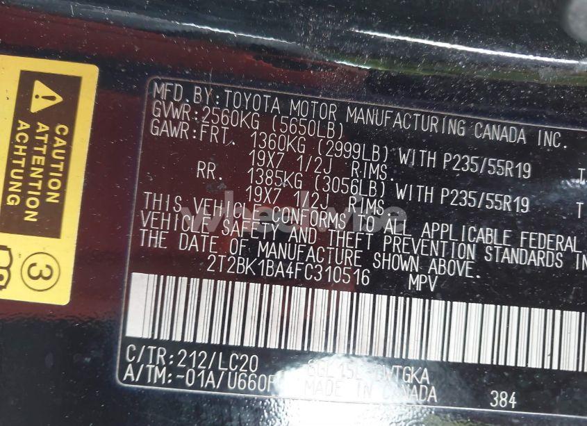 Photo 9 of 2015 Lexus Rx 350 (VIN 2T2BK1BA4FC310516)