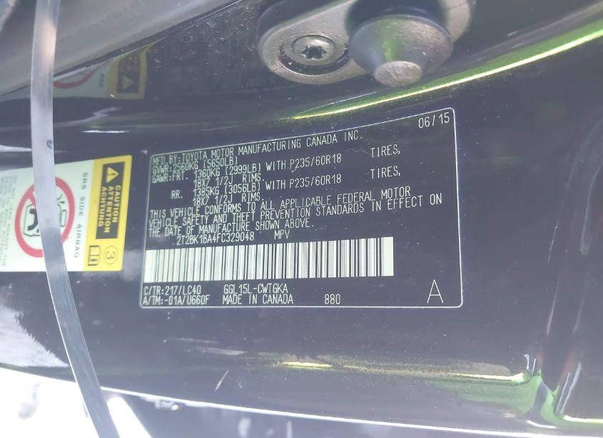 Photo 9 of 2015 Lexus Rx 350 (VIN 2T2BK1BA4FC329048)