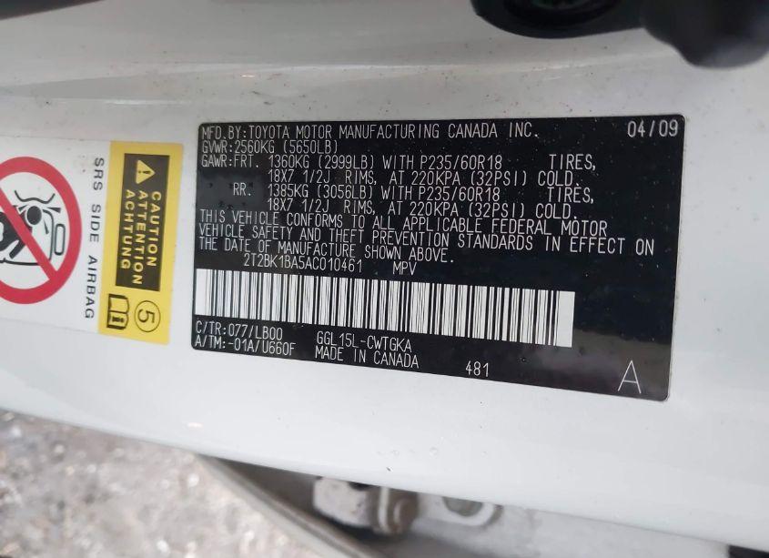 Photo 9 of 2010 Lexus Rx 350 BASE (A6) (VIN 2T2BK1BA5AC010461)