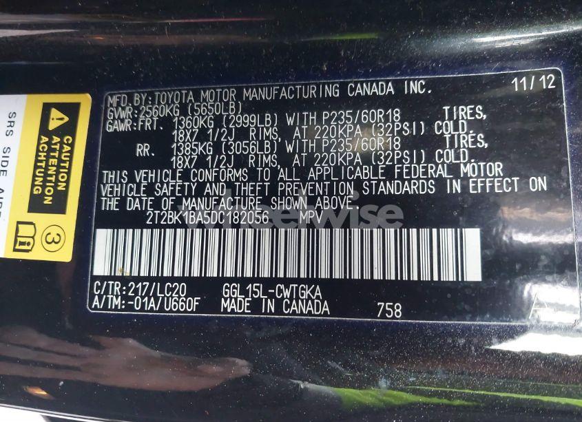 Photo 9 of 2013 Lexus Rx 350 (VIN 2T2BK1BA5DC182056)