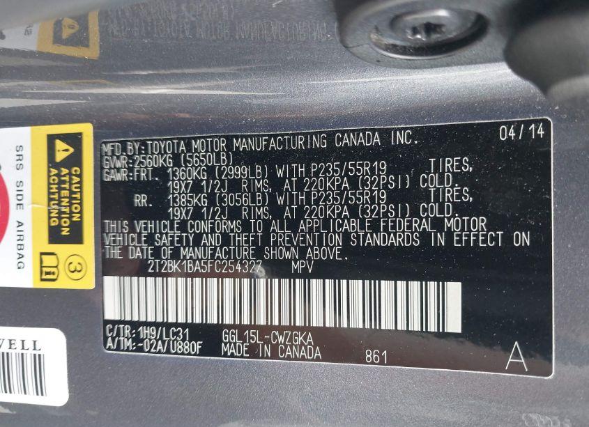 Photo 9 of 2015 Lexus Rx 350 F SPORT (VIN 2T2BK1BA5FC254327)