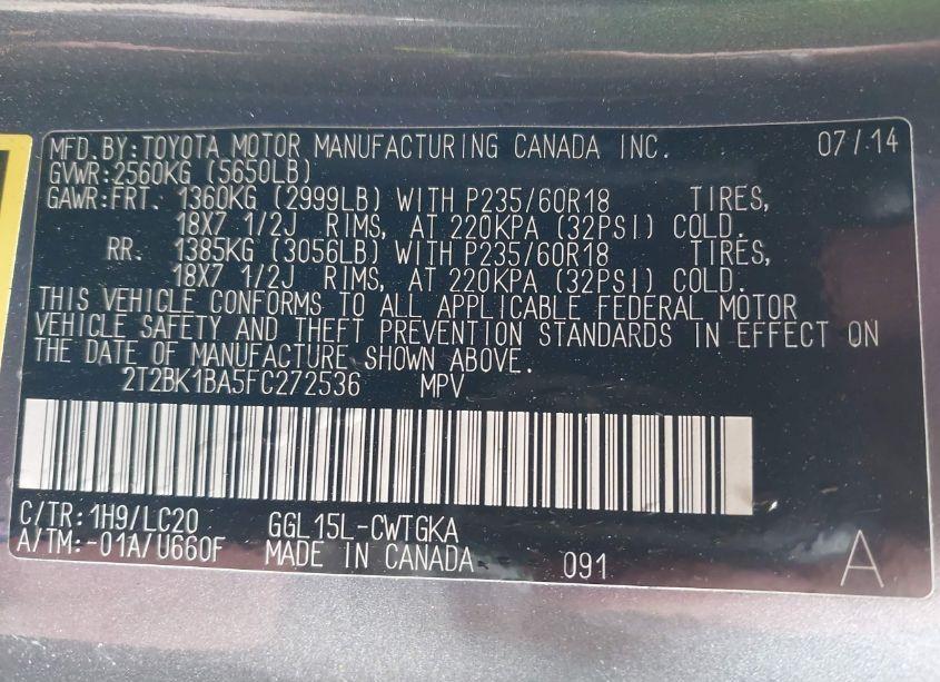 Photo 9 of 2015 Lexus Rx 350 (VIN 2T2BK1BA5FC272536)