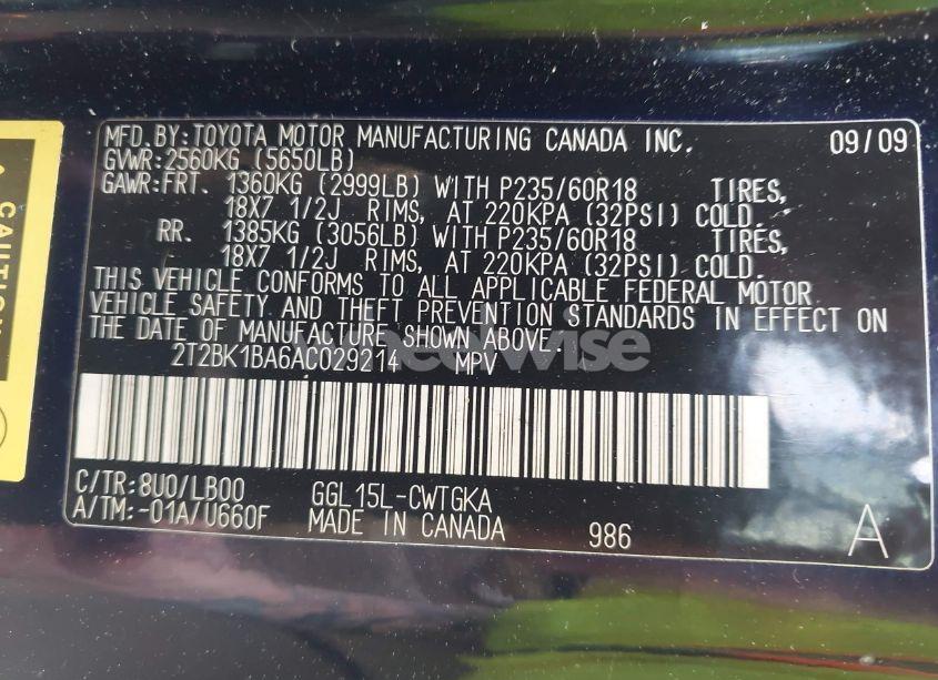 Photo 9 of 2010 Lexus Rx 350 (VIN 2T2BK1BA6AC029214)