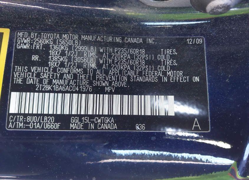 Photo 9 of 2010 Lexus Rx 350 BASE (A6) (VIN 2T2BK1BA6AC041976)