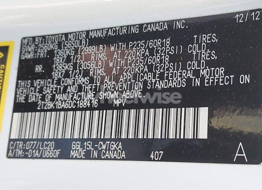 Photo 9 of 2013 Lexus Rx 350 (VIN 2T2BK1BA6DC188416)