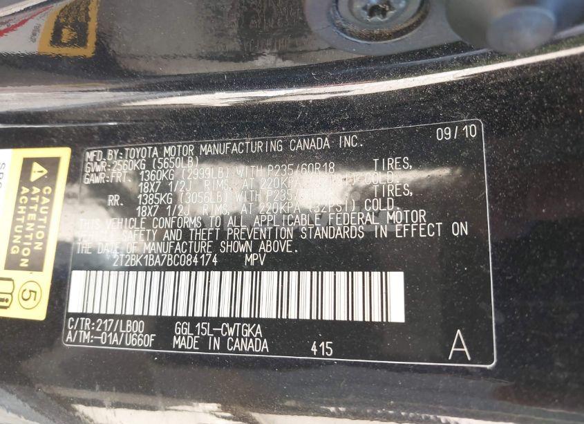 Photo 9 of 2011 Lexus Rx 350 (VIN 2T2BK1BA7BC084174)