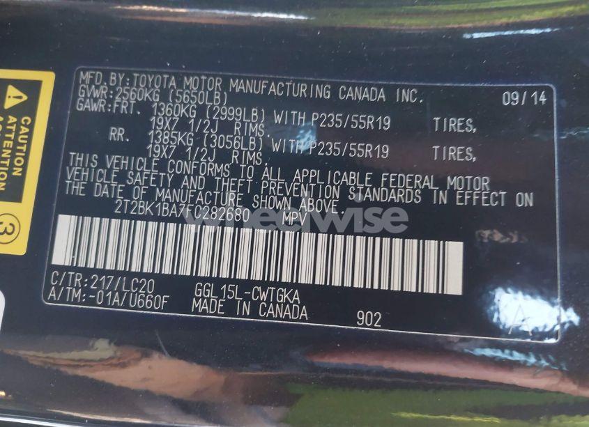 Photo 9 of 2015 Lexus Rx 350 (VIN 2T2BK1BA7FC282680)