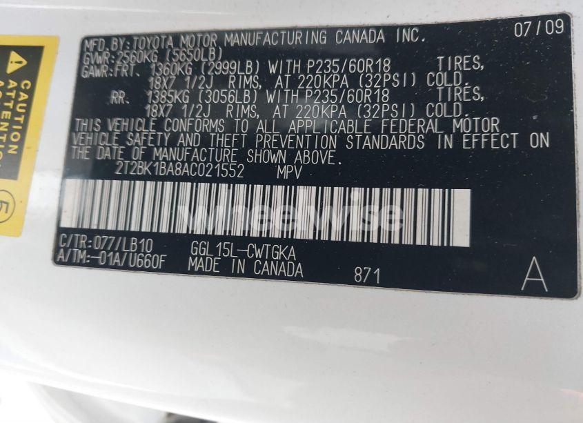 Photo 9 of 2010 Lexus Rx 350 (VIN 2T2BK1BA8AC021552)