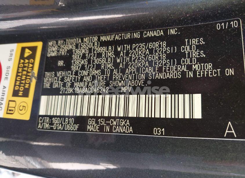 Photo 9 of 2010 Lexus Rx 350 (VIN 2T2BK1BA8AC046242)