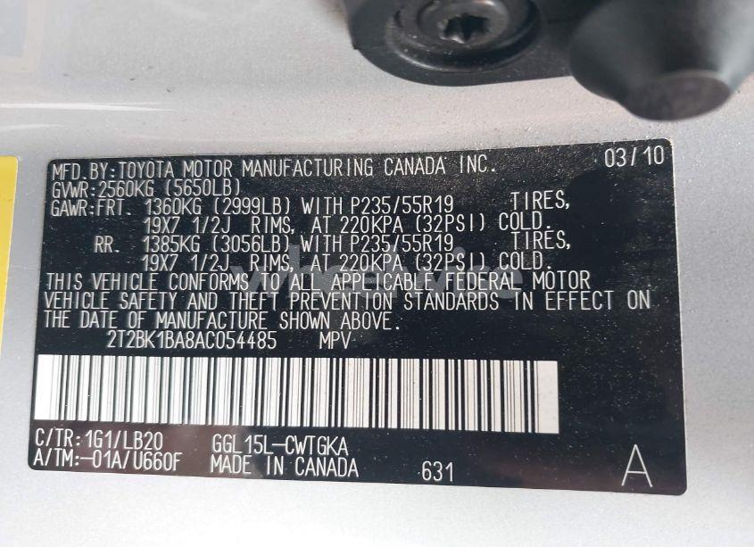 Photo 9 of 2010 Lexus Rx 350 (VIN 2T2BK1BA8AC054485)