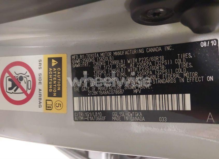 Photo 9 of 2010 Lexus Rx 350 (VIN 2T2BK1BA8AC078687)