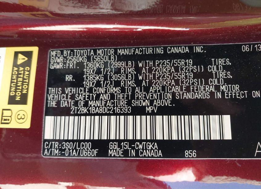 Photo 9 of 2013 Lexus Rx 350 (VIN 2T2BK1BA8DC216393)