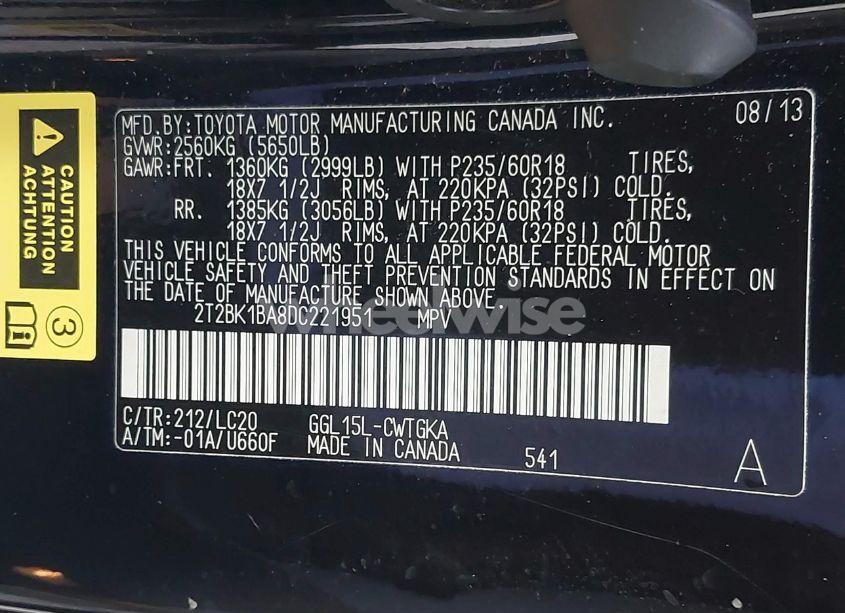 Photo 9 of 2013 Lexus Rx 350 (VIN 2T2BK1BA8DC221951)