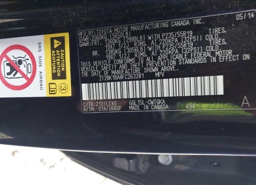 Photo 9 of 2015 Lexus Rx 350 (VIN 2T2BK1BA8FC263281)