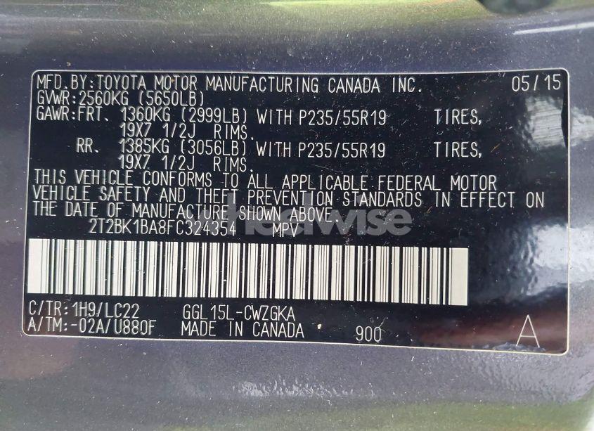 Photo 9 of 2015 Lexus Rx 350 F SPORT (VIN 2T2BK1BA8FC324354)