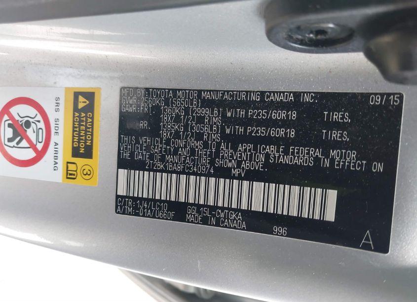 Photo 9 of 2015 Lexus Rx 350 (VIN 2T2BK1BA8FC340974)