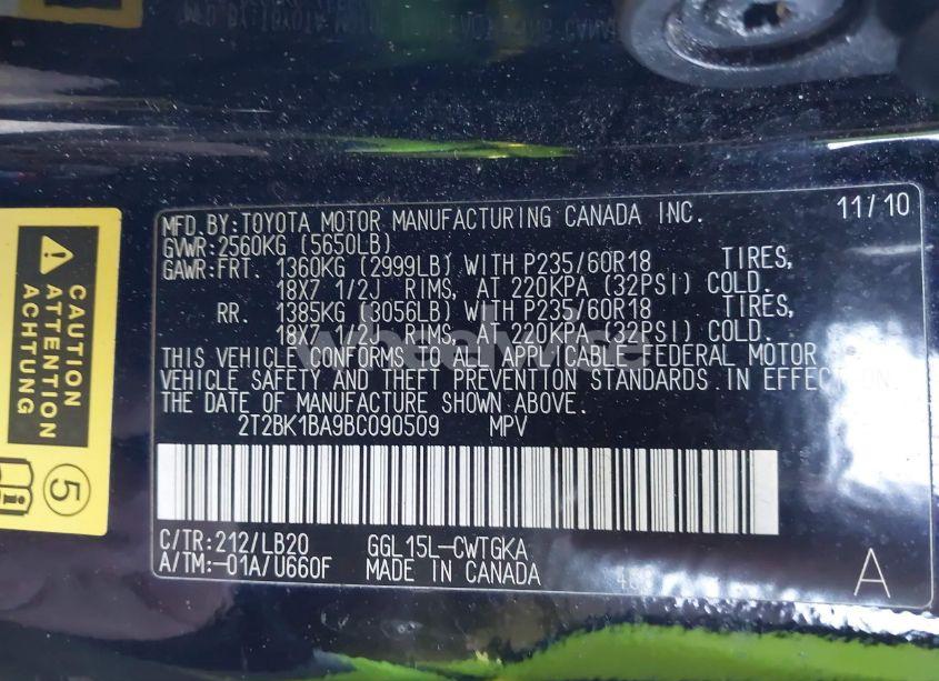 Photo 9 of 2011 Lexus Rx 350 (VIN 2T2BK1BA9BC090509)