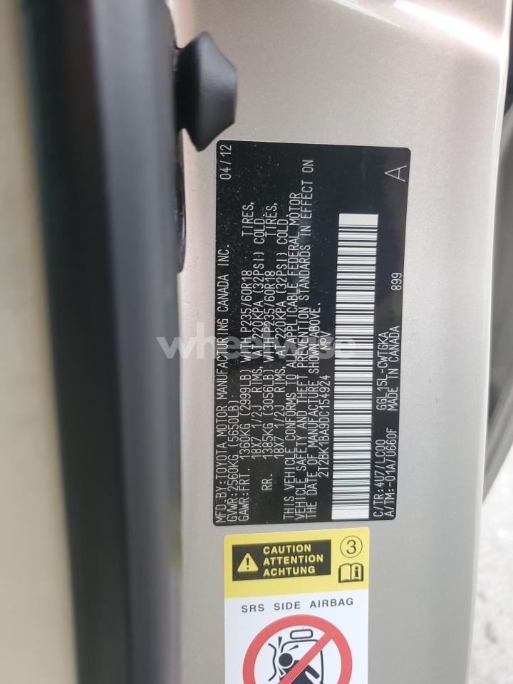 Photo 12 of 2013 LEXUS RX 350 BASE (VIN 2T2BK1BA9DC154924)