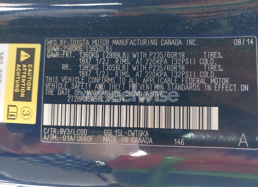 Photo 9 of 2015 Lexus Rx 350 (VIN 2T2BK1BA9FC275634)