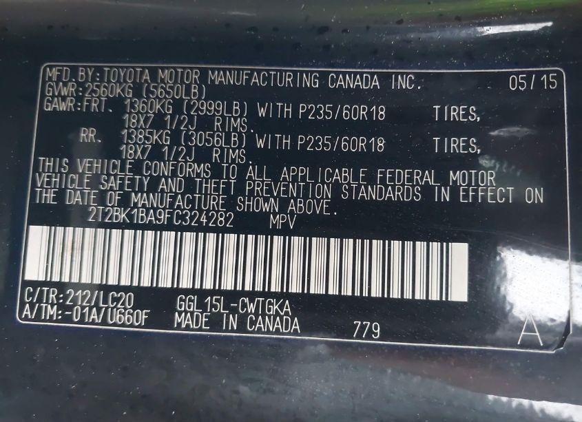 Photo 9 of 2015 Lexus Rx 350 (VIN 2T2BK1BA9FC324282)