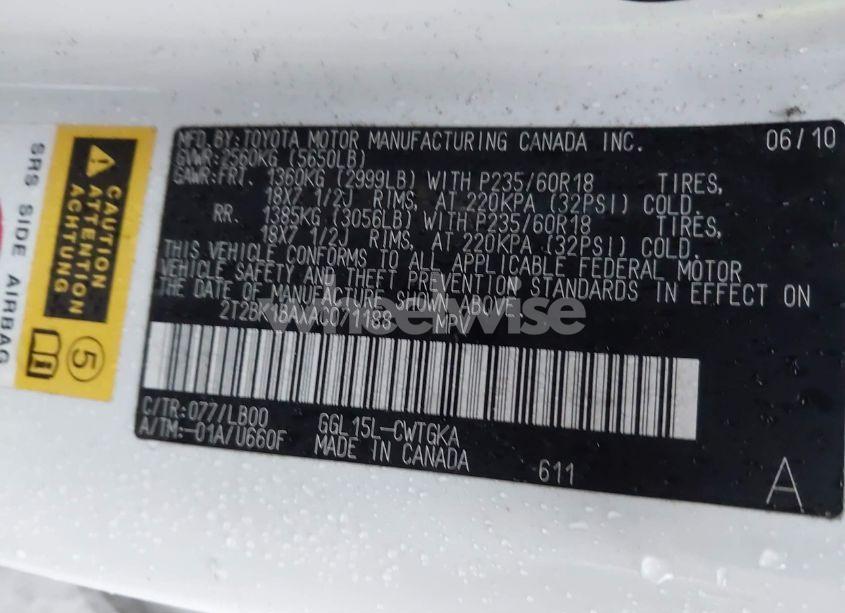 Photo 9 of 2010 Lexus Rx 350 (VIN 2T2BK1BAXAC071188)