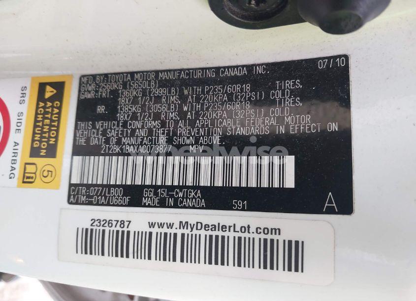 Photo 9 of 2010 Lexus Rx 350 BASE (A6) (VIN 2T2BK1BAXAC073877)